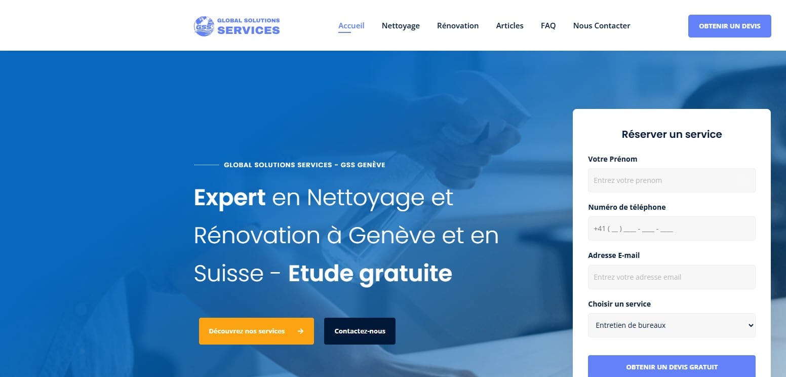 GSS Nettoyage homepage